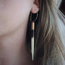 Load image into Gallery viewer, Porcupine Quill and Brass Casing Earrings