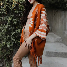 Load image into Gallery viewer, Aztec Luxe Ruana Shawl
