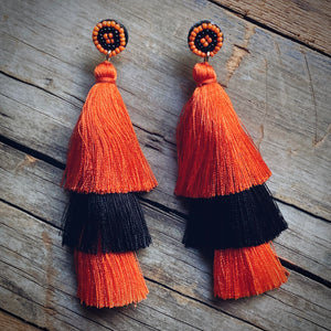 Orange Fringe Spirit Earrings