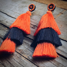 Load image into Gallery viewer, Orange Fringe Spirit Earrings
