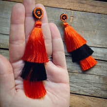 Load image into Gallery viewer, Orange Fringe Spirit Earrings
