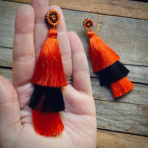 Orange Fringe Spirit Earrings
