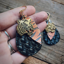 Load image into Gallery viewer, Faux Leather Bengals Dangles
