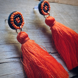 Orange Fringe Spirit Earrings