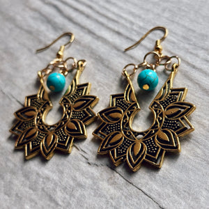 Zen Flower Stone Earrings