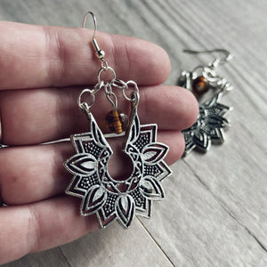 Zen Flower Stone Earrings