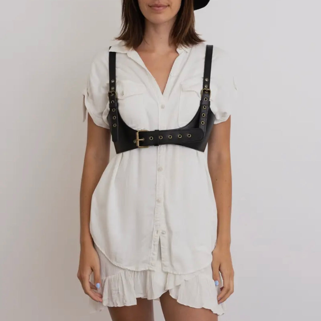 Faux Leather Black Harness