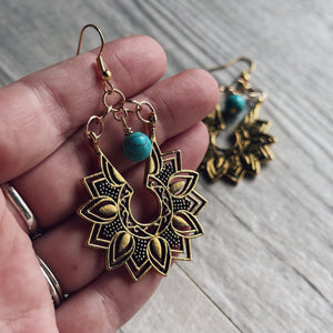 Zen Flower Stone Earrings