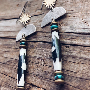 Western Sun Bone Earrings