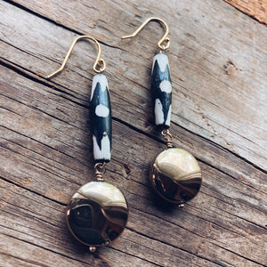 Western Bone Gold Earrings