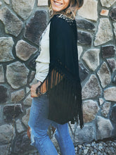 Load image into Gallery viewer, Black Fringe Dream Shawl
