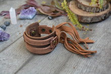 Load image into Gallery viewer, Tan Leather Fringe Cuff
