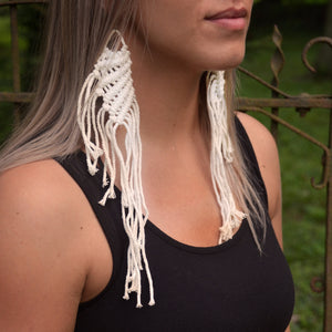 Large Wings Macrame Earrings