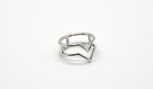 Sterling Silver VV Ring