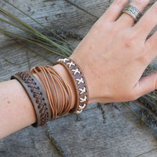 Load image into Gallery viewer, Vintage Brown Laced X Bracelet
