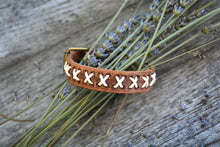 Load image into Gallery viewer, Vintage White Laced X Bracelet
