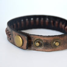 Load image into Gallery viewer, Vintage Brown Laced X Bracelet
