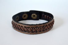 Load image into Gallery viewer, Vintage Brown Laced X Bracelet
