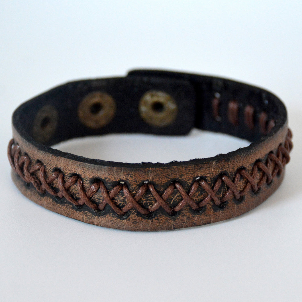 Vintage Brown Laced X Bracelet