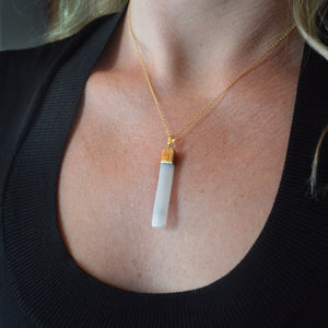 Selenite Wand Gemstone Necklace