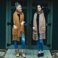 Load image into Gallery viewer, Two-Pocket Tassel Scarf
