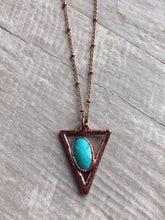 Load image into Gallery viewer, SW Turquoise Triangle Necklace
