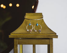 Load image into Gallery viewer, Turquoise Arrow Hoop Earrings
