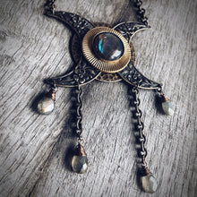 Load image into Gallery viewer, Triple Moon Labradorite Necklace
