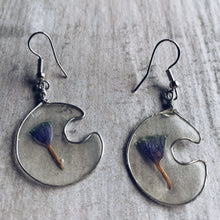 Load image into Gallery viewer, Carnation &amp; Silver Moon Earrings
