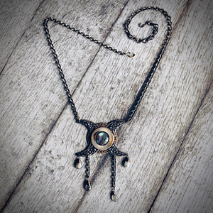 Triple Moon Labradorite Necklace